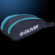 OLIVER Mäppchen mit zwei Reisverschlüssen in blau auf dunklem, blauen Hintergrund