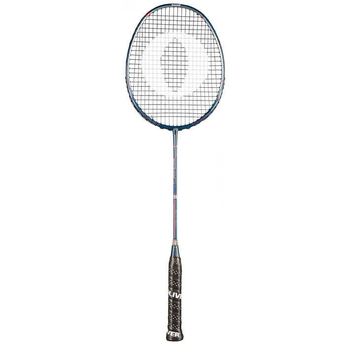 Oliver Badmintonschläger Modell Delta 10, blauer Schläger mit schwarzem Griff vor einem weißen Hintergrund