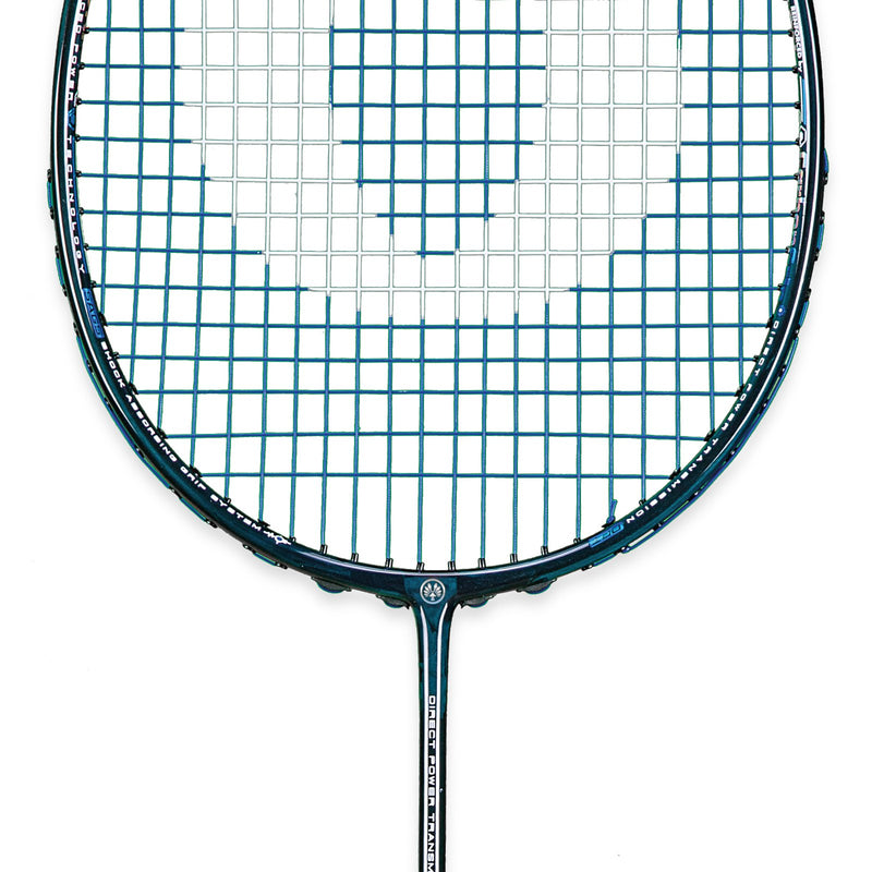 Oliver Badmintonschläger Modell Extreme 69, dunkelblauer Schläger vor einem weißen Hintergrund