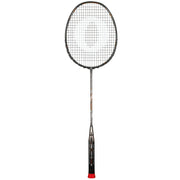 Oliver Badmintonschläger Modell Extreme 69 power, grauer Schläger mit braunem Design und dunkelgrauem Griff vor einem weißen Hintergrund