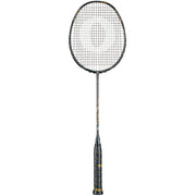 Oliver Badmintonschläger Modell Extreme 75, schwarzer Schläger mit schwarzem Griff vor einem weißen Hintergrund
