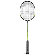 Oliver Badmintonschläger Modell Fetter Smash 6, schwarzer Schläger mit grünem Design und schwarzem Griff vor einem weißen Hintergrund