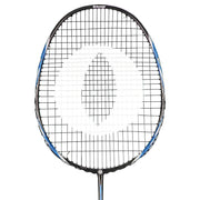 Oliver Badmintonschläger Modell Microtec 12, blau-schwarzer Schlägerkopf vor einem weißen Hintergrund