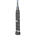 Oliver Badmintonschläger Modell Microtec 12, blau-schwarzer Schaft mit schwarzem Griff vor einem weißen Hintergrund