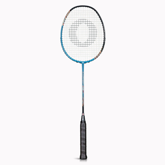 OLIVER Badmintonschläger Modell Supralight S6.2, blauer Badmintonschläger vor einem weißen Hintergrund