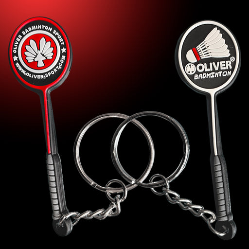 OLIVER Schlüsselanhänger in Form eines Badmintonschlägers, robust und stilvoll, ideal für Badminton-Fans und als praktisches Accessoire