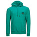 Grüner Hoodie mit Logo von OLIVER, Kapuze und Kängurutasche auf weißem Hintergrund