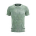 Olive-grünes, gemustertes Sport T-Shirt mit Logo von OLIVER auf weißem Hintergrund