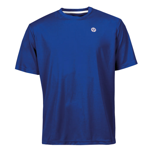 Blaues OLIVER Active T-Shirt mit kleinem Logo auf der Brust, ideal für Sport und Freizeit
