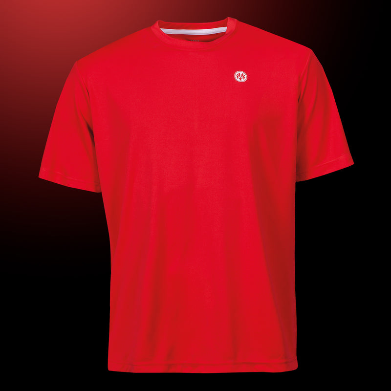 Rotes OLIVER Active T-Shirt mit kleinem Logo auf der Brust, ideal für Sport und Freizeit