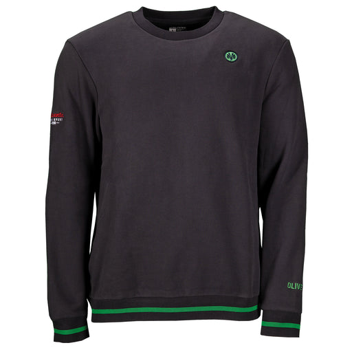 Schwarzes OLIVER Authentic Sweatshirt mit grünen Akzenten,ideal für Sport und Alltag, gezeigt vor weißem Hintergrund