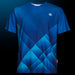 Blaues Herren-T-Shirt mit geometrischem Rautenmuster und OLIVER Logo auf der Brust