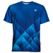 Blaues Herren-T-Shirt mit geometrischem Rautenmuster und OLIVER Logo auf der Brust