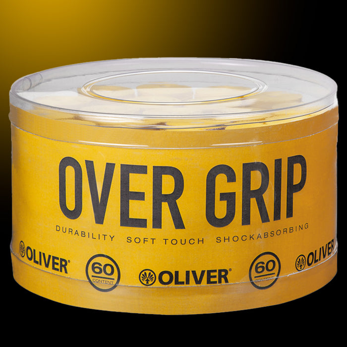 OLIVER Over Grip, gelb, 60er Packung, langlebig, weich, stoßabsorbierend, ideal für Schlägergriffe