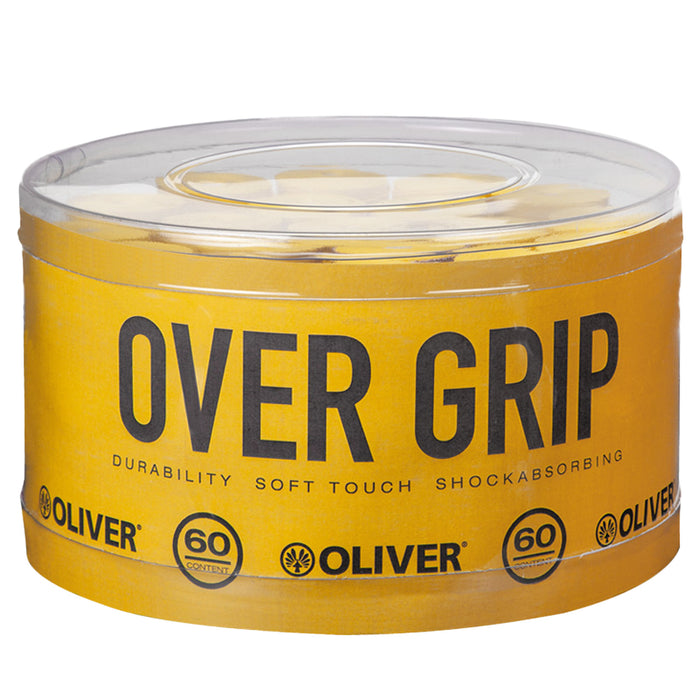 OLIVER Over Grip, gelb, 60er Packung, langlebig, weich, stoßabsorbierend, ideal für Schlägergriffe