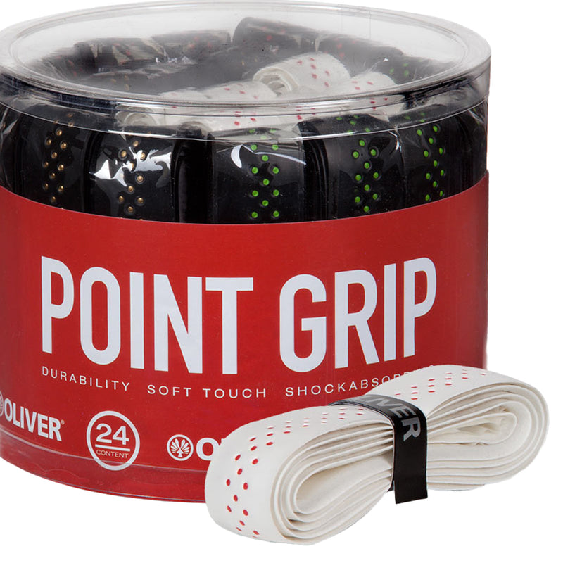 OLIVER Point Grip, schwarz und weiß, 24er Packung, langlebig, weich und stoßabsorbierend, ideal für Schlägergriffe