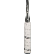 Oliver Squashschläger Modell Apex 5.0 Pro, weißer Griff vor einem weißen Hintergrund