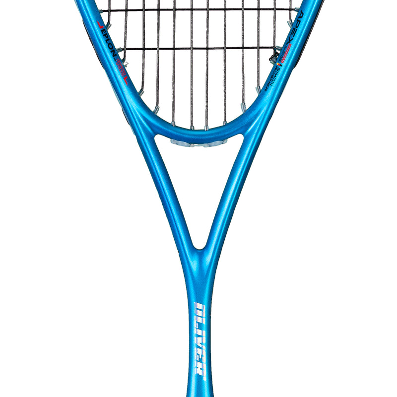 Oliver Squashschläger Modell Apex 720, blau/schwarzer Schläger vor einem weißen Hintergrund