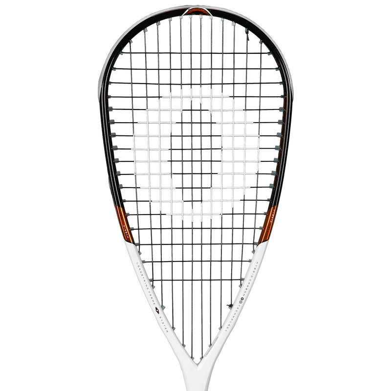 OLIVER Squashschläger Racer X8, weiß-schwarzer Schlägerkopf auf weißem Hintergrund
