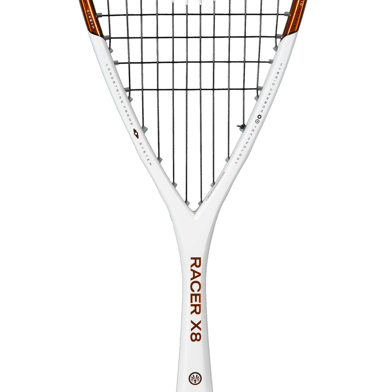 OLIVER Squashschläger Racer X8, weiß-schwarzer Squashrahmen auf weißem Hintergrund