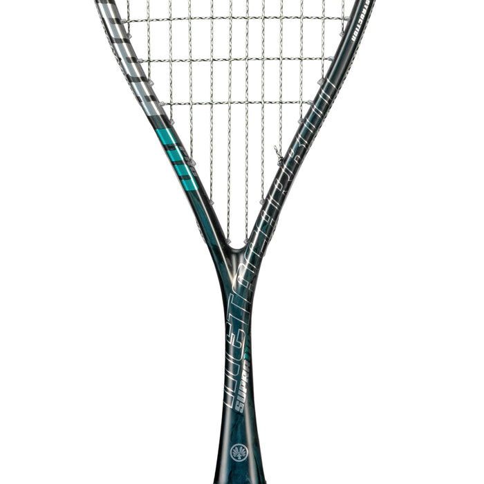 OLIVER Squashschläger Supra 110 Pro, Rahmenkonstruktion mit blauen Akzenten auf weißem Hintergrund 