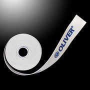 OLIVER Protection Tape, weiß, aufgerollt, mit OLIVER-Logo, ideal zum Knie Tapen und für sportliche Stabilität