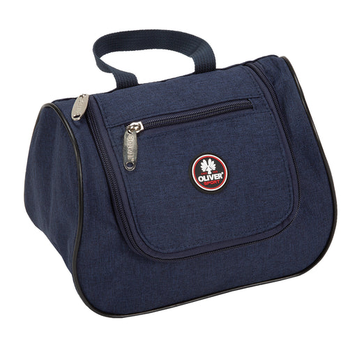 Blaue Oliver Cosmeticbag mit kleinem Tragegriff und kleinem Logo auf der vorderen Tasche
