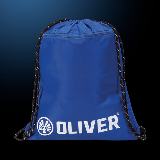 Blauer OLIVER Gym-Sack mit weißem Logo und Kordelzug, ideal für den Transport von Sportausrüstung