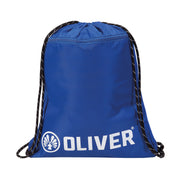 Blauer OLIVER Gym-Sack mit weißem Logo und Kordelzug, ideal für den Transport von Sportausrüstung