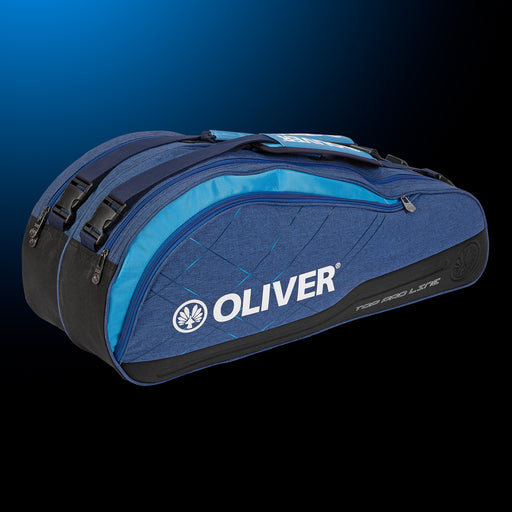 Blaue OLIVER Top Pro Line Schlägertasche mit schwarzen und hellblauen Akzenten, ideal für Badminton- und Squash-Ausrüstung