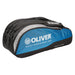 Blau-graue OLIVER Top Pro Line Schlägertasche mit schwarzen und hellblauen Akzenten, ideal für Badminton- und Squash-Ausrüstung