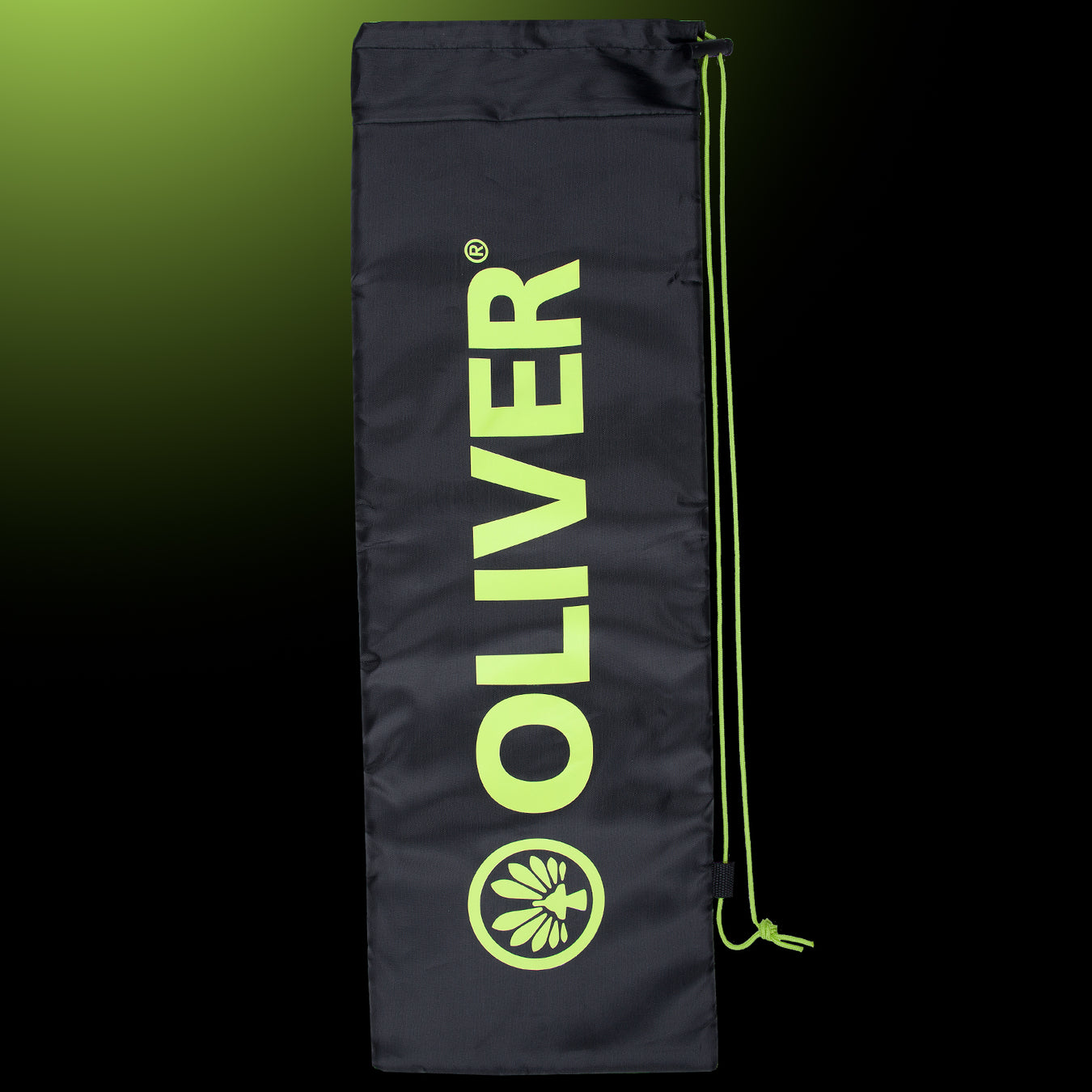 OLIVER Schlägertasche für Badminton und Squash in Schwarz mit neon gelben Logo und Schriftzug